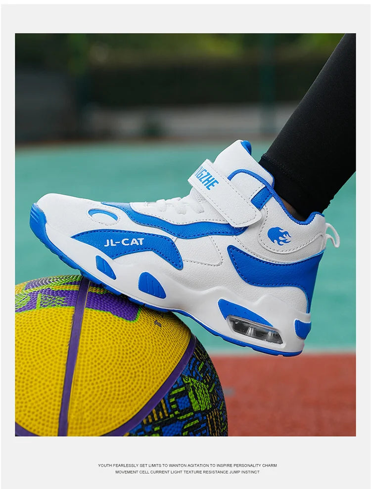 2024 Kids Basketball Shoes Boys Student Sports Shoes School Daily Outdoor Running Sneakers High Top Children Basketball Sneakers