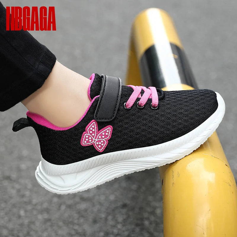 Girls' Breathable Mesh Sneakers with Bowknot Anti - Slip Casual Running Shoes for Kids Summer Sale Children's Sports Shoes