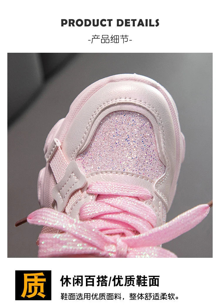 Fashion Versatile Sneakers for Girls 2026 New Autumn Toddler Running Shoes Soft Sole All-day Comfort Kids School Sports Sneakers