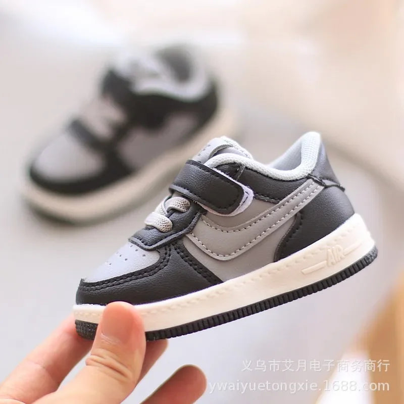 Children Sneakers Boys Girls Leather Low-Top Board Shoes Students Soft Bottom Footwear Kids Running Shoes Baby Casual Footwear