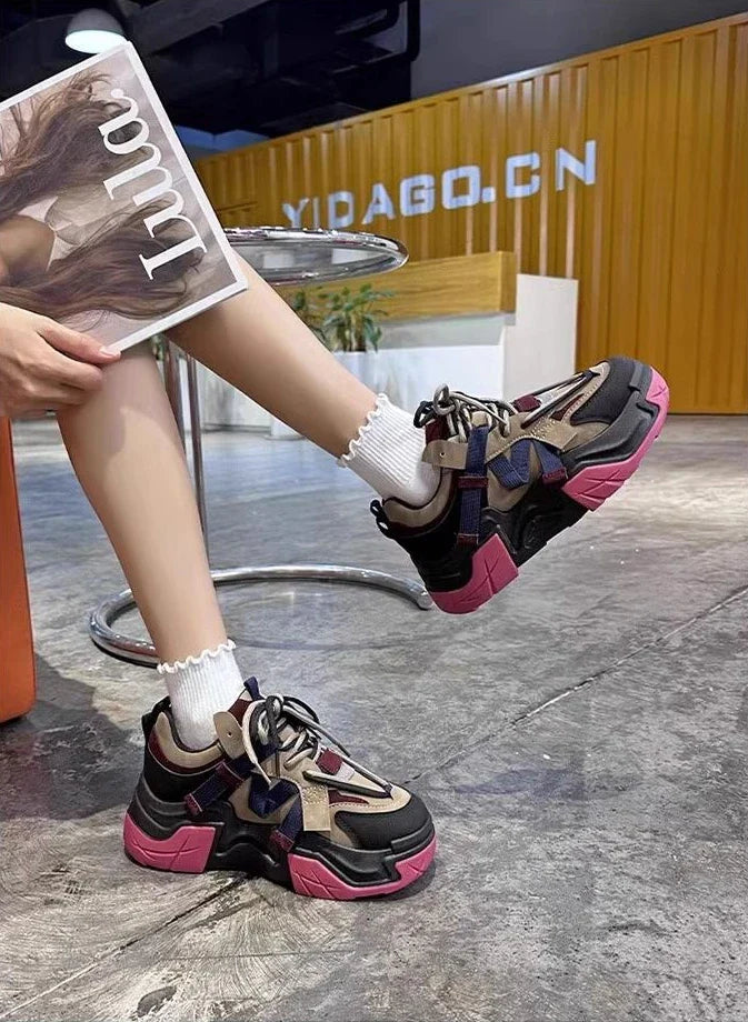 Sneakers Woman Footwear High on Platform Athletic Sports Spring Autumn Shoes for Women Trends 2025 Deals Korean New Casual Light