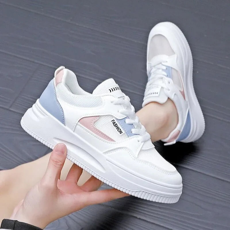 2025 Spring/Autumn New Platform  Sneakers for Women - Fashion Patchwork Casual Shoes | Breathable & Slip-Resistant Sports Style