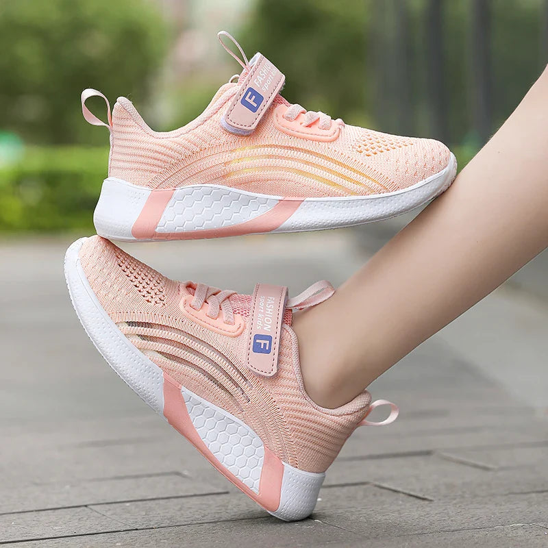 Girls Running Shoes Child White Mesh Sneakers Student Kids Summer Female Fashion Children Autumn Colorful Sport Shoes Light