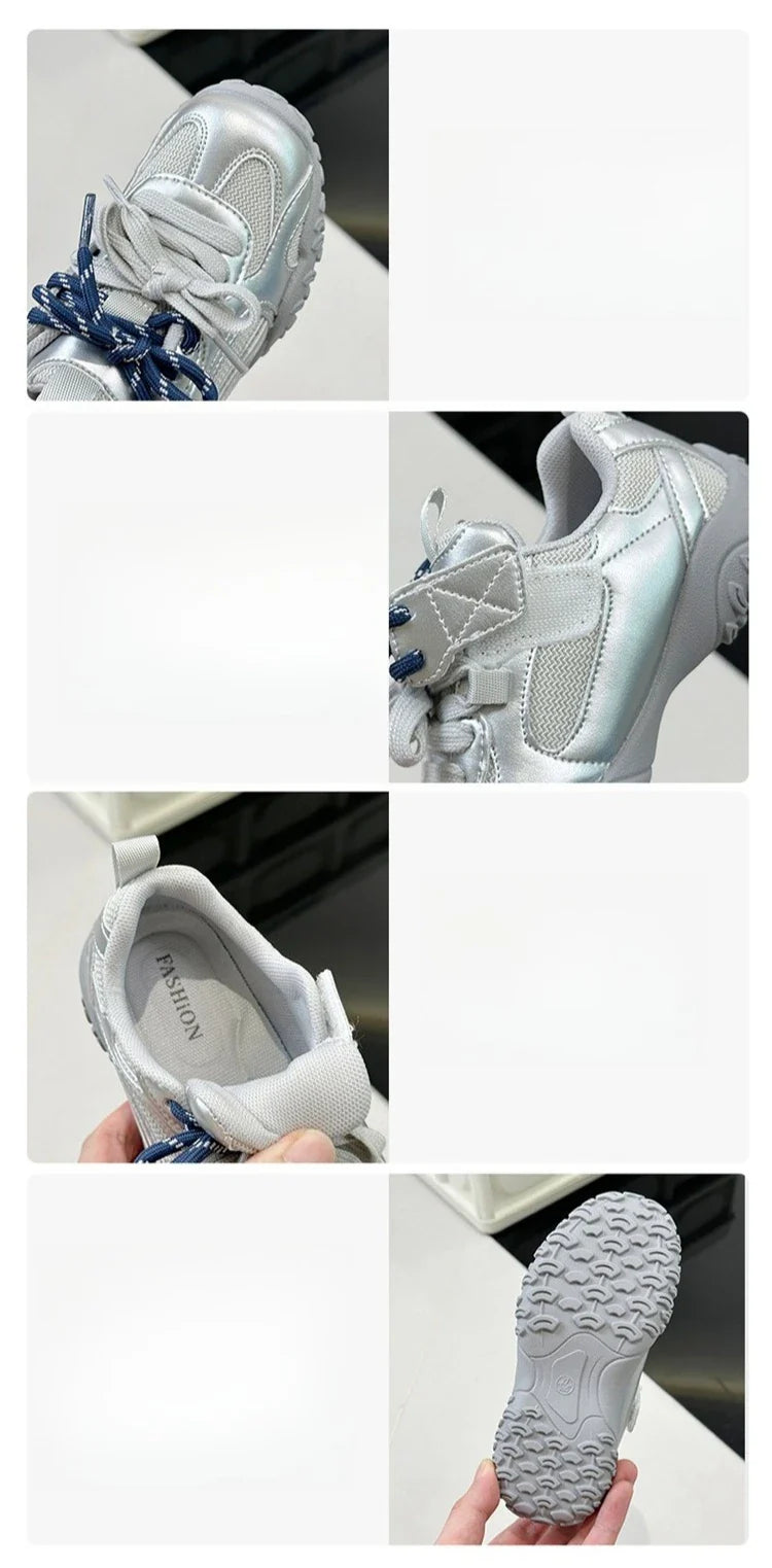 Boys Girls Skate Sneakers 2025 New Autumn Toddler Walking Shoes Soft Sole Non-slip Versatile School Outdoor Mountain Trainers