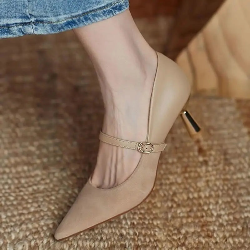 Shoes for Woman 2025 Pumps Evening Women's Summer Footwear Bride Pointed Toe on Heeled High Heels Red Casual Chic and Elegant A