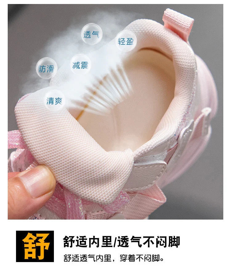 Fashion Versatile Sneakers for Girls 2026 New Autumn Toddler Running Shoes Soft Sole All-day Comfort Kids School Sports Sneakers