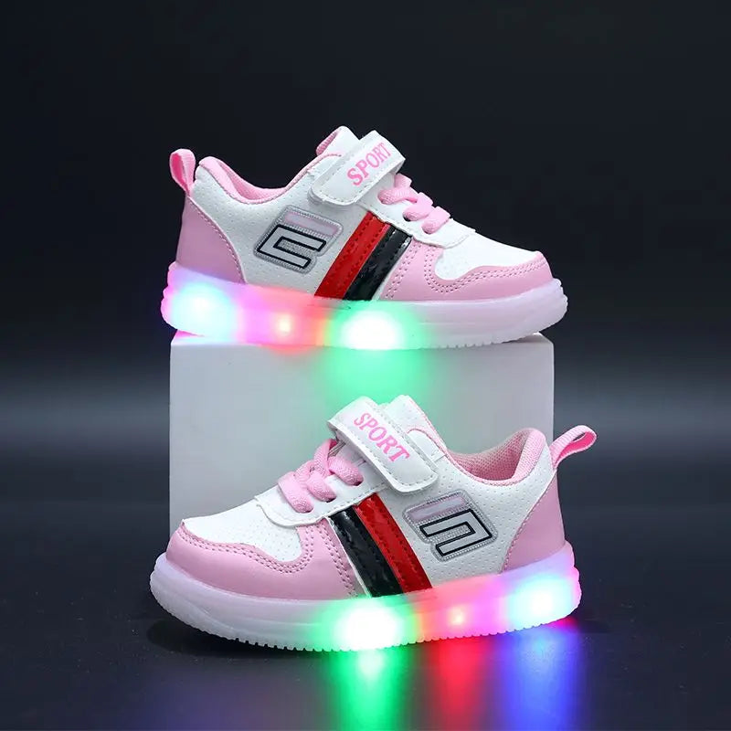 Boys Sneakers Sensor Lights Luminous Board Shoes Lightweight Skateboard Sneaker Kids Toddler Shoe Girls Walking Sport Footwear
