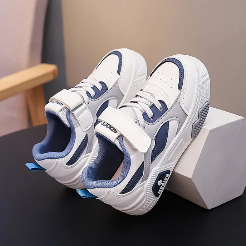 Tenis Sneakers Kids Spring/Autumn New Boys Girls Sports Shoes Casual Board Shoes Leather Soft Soled Children Small White Shoes