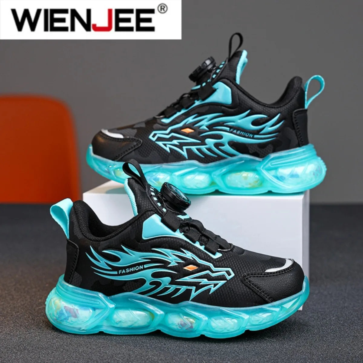 New Anti-skid Leather Kids Sneakers for Boys Running Walking Lightweight Casual Shoes With Fashion Dragon Pattern Shoes