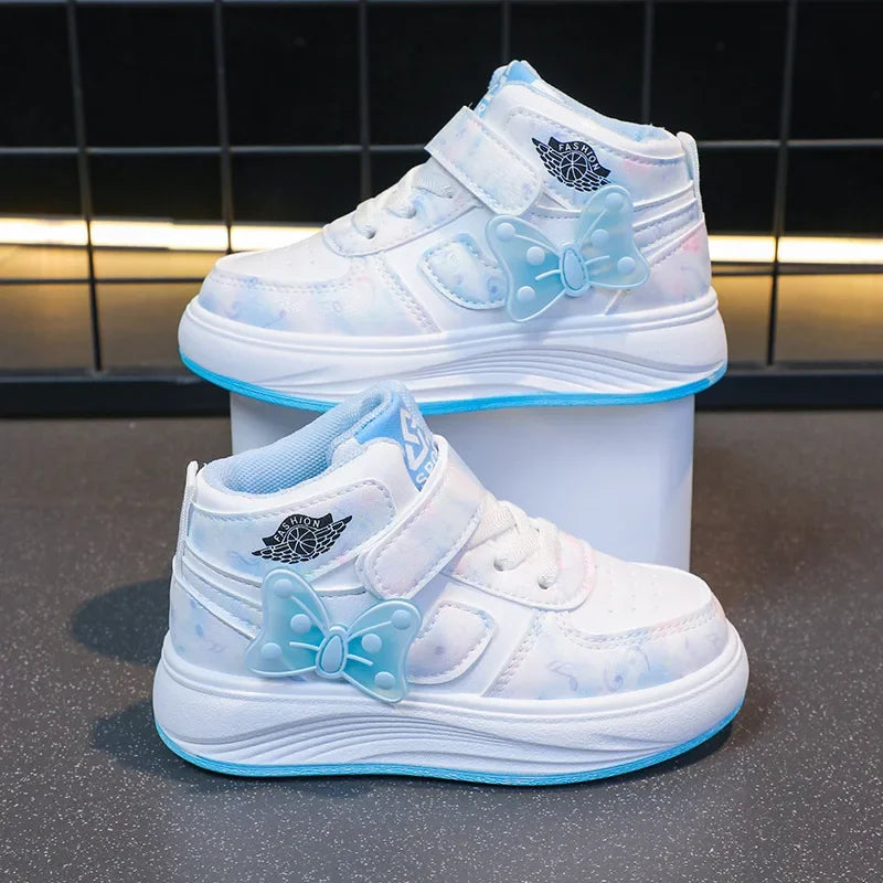 2025 Children's SneakersGirls Casual Shoes Student Shoes Anti-slip Teen Sport Pink Blue Shoes Size 26-37