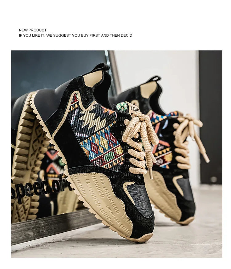 New Men's Sneakers Fashion Skateboard Shoes Outdoor Casual Running Shoes for Men Lace-up Platform Tenis Shoes Zapatillas Hombre