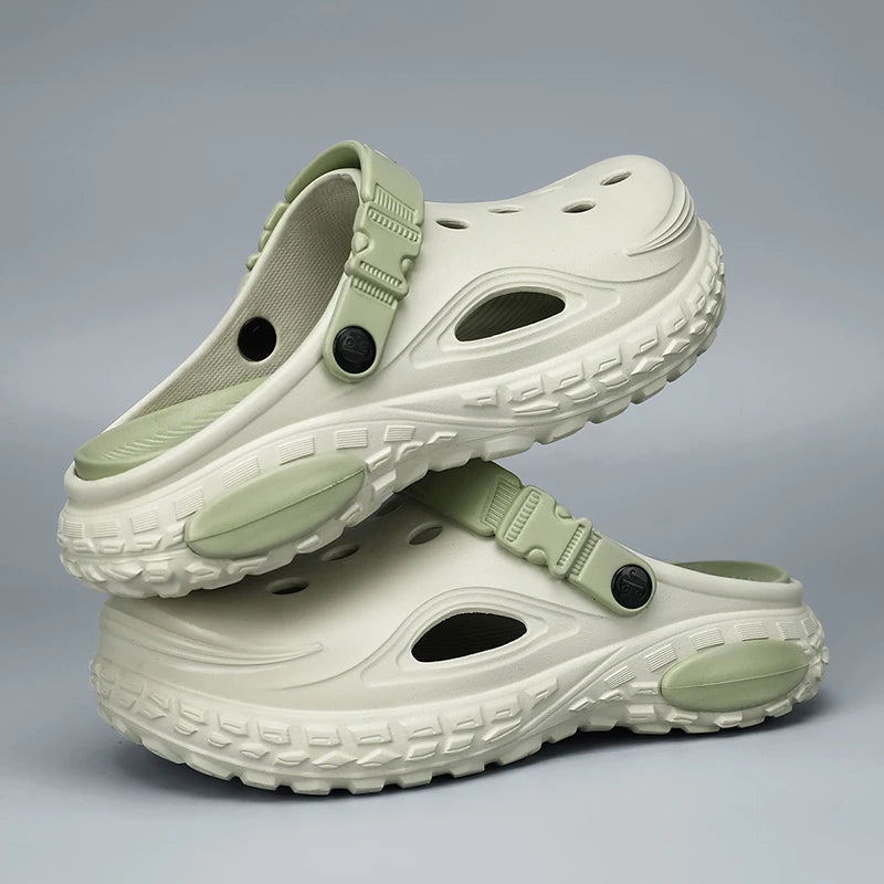 Summer Men's Thick Soled Non-Slip Breathable Toe-Cap Sandals Casual Beach Slippers