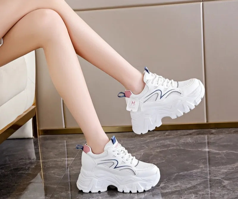 New Women Platform Casual Sneakers Autumn Fashion Women Comfortable Increased Sport Shoes Outdoor Breathable Basketball Sneakers