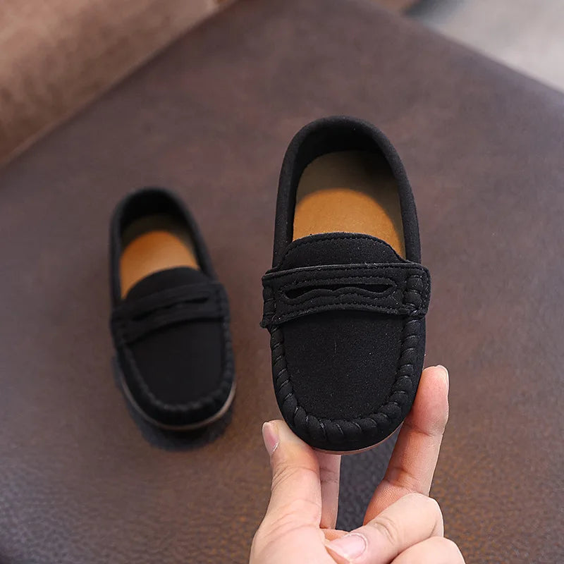 Children Moccasin Shoes Boys Flats Loafers Non-slip Tassels Cute Kids Casual Leather Shoes Soft Slip-on Pleated Solid Color 2025