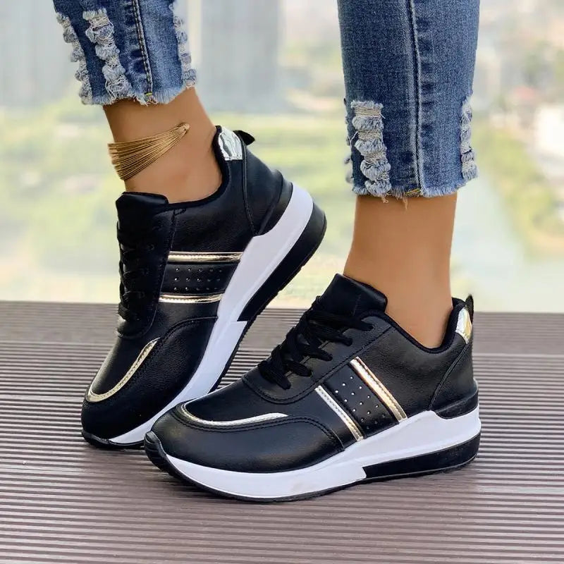 Women's White Wedge Sneakers Non Slip Comfortable Sports Shoes for Women Casual Outdoor Vulcanized Shoes Woman Walking Trainers