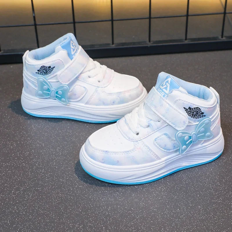 2025 Children's SneakersGirls Casual Shoes Student Shoes Anti-slip Teen Sport Pink Blue Shoes Size 26-37