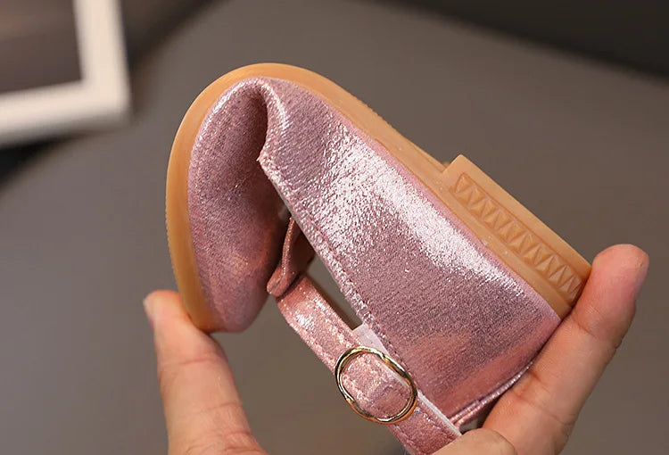 Girls Summer Versatile Rhinestone Fine Glitter Shoes Children Korean Version Bow Princess Sandals Girl Fashion Show Casual Shoes