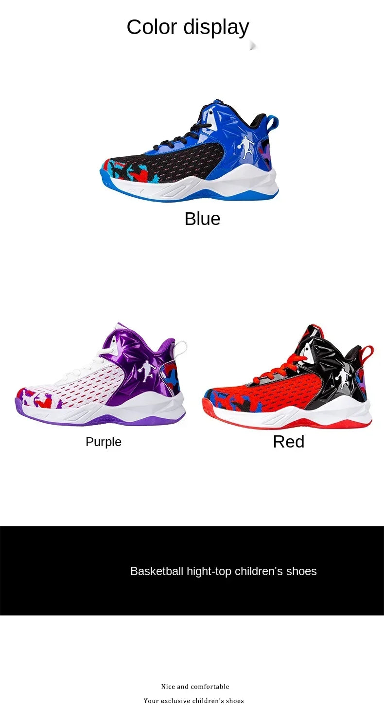 Boys Brand Basketball Shoes Kids Sneakers Thick Sole Non-slip Children Sports Shoes Child Boy Basket Trainer Shoes Girls