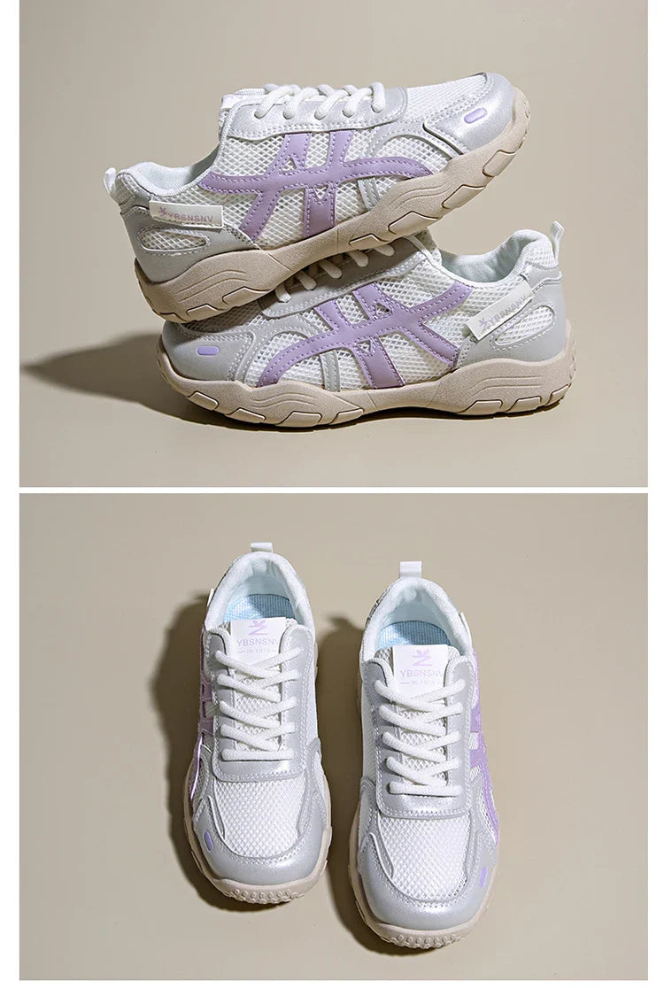 Women's Shoes Casual Platform Shoes Women Round Toe Lace-Up Tennis Vulcanized Sneakers New Style Korean Couple Elderly Shoes