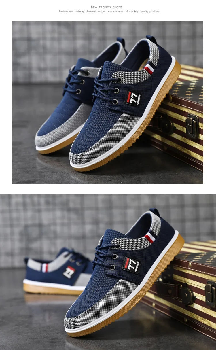 Sneakers Shoes for Men Canvas Shoes Breathable Beef Tendon Bottom Casual Vulcanized Shoes Work Footwear Tenis Masculino2024 (Available)
