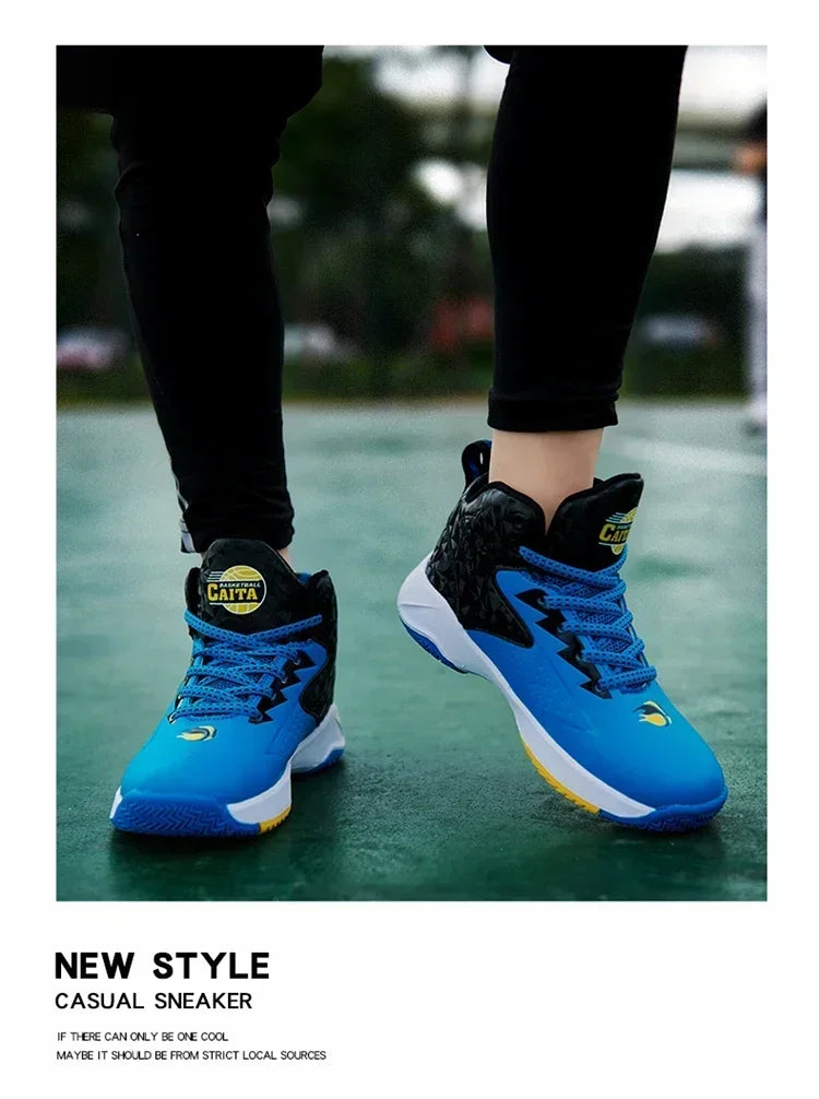 Children Basketball Shoes for Boys Girls Kids Teenagers Breathable Non-slip Lace Up Indoor Outdoor Training Sneakers Tennis Shoe