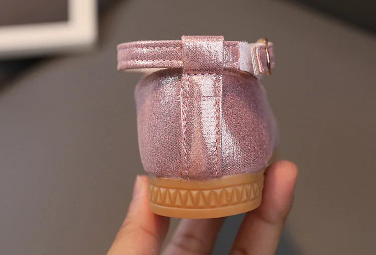 Girls Summer Versatile Rhinestone Fine Glitter Shoes Children Korean Version Bow Princess Sandals Girl Fashion Show Casual Shoes