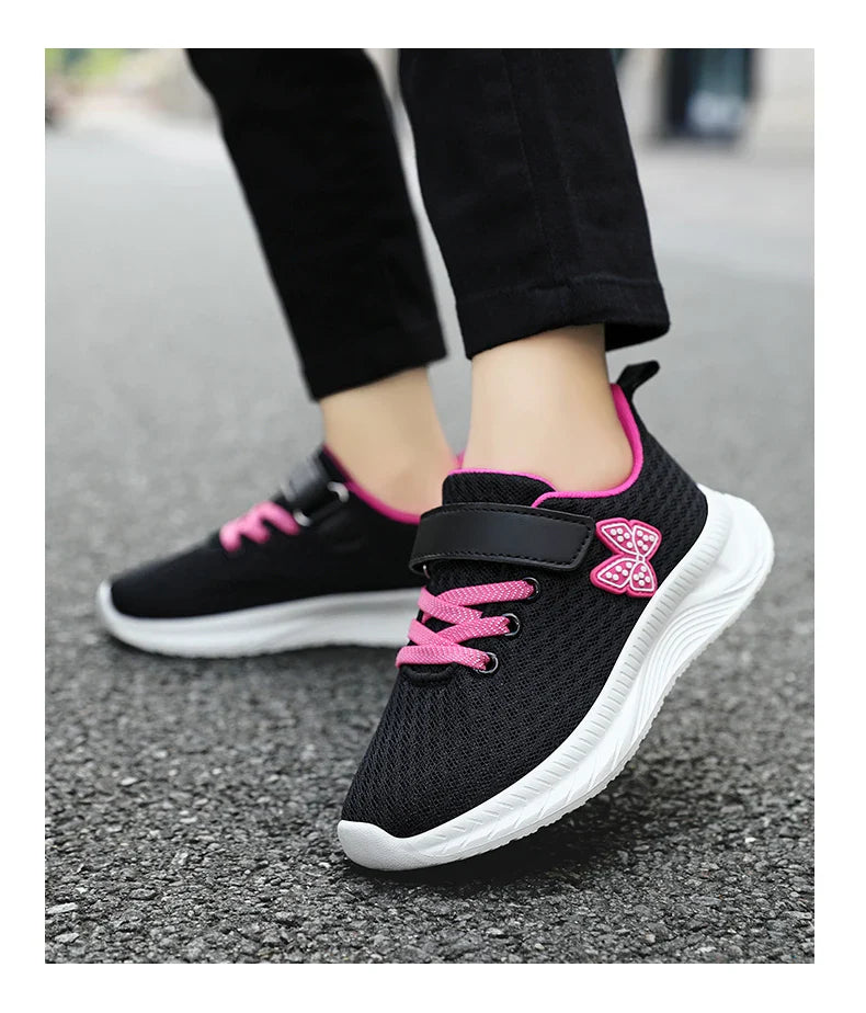 Girls' Breathable Mesh Sneakers with Bowknot Anti - Slip Casual Running Shoes for Kids Summer Sale Children's Sports Shoes