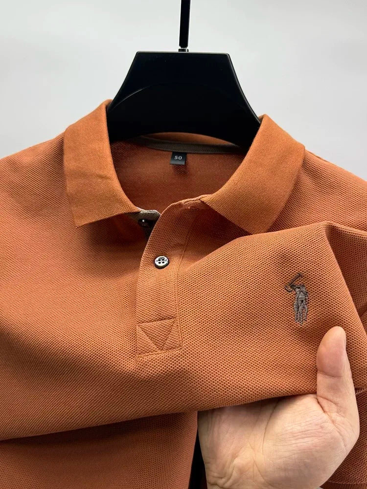 High end brand 100% cotton short sleeve polo shirt men's summer fashion designer  T-shirt