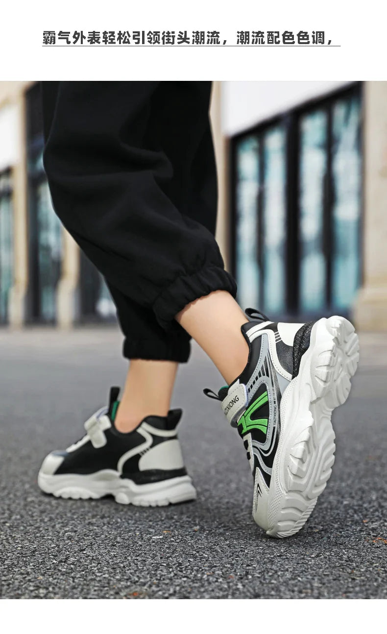 Kids Sneakers Casual Sports Shoes for Children 2025 New Design PU Leather Sneakers Boys Fashion Printed Running Shoes Trainers