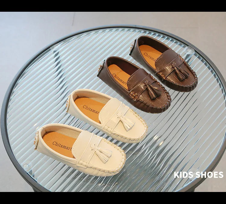 Kids Shoes Boys Girls Slip on Casual Shoes Children Shallow Soft Sole Leather Shoe Toddler Light Flat Loafers Zapatos Niño 여아구두