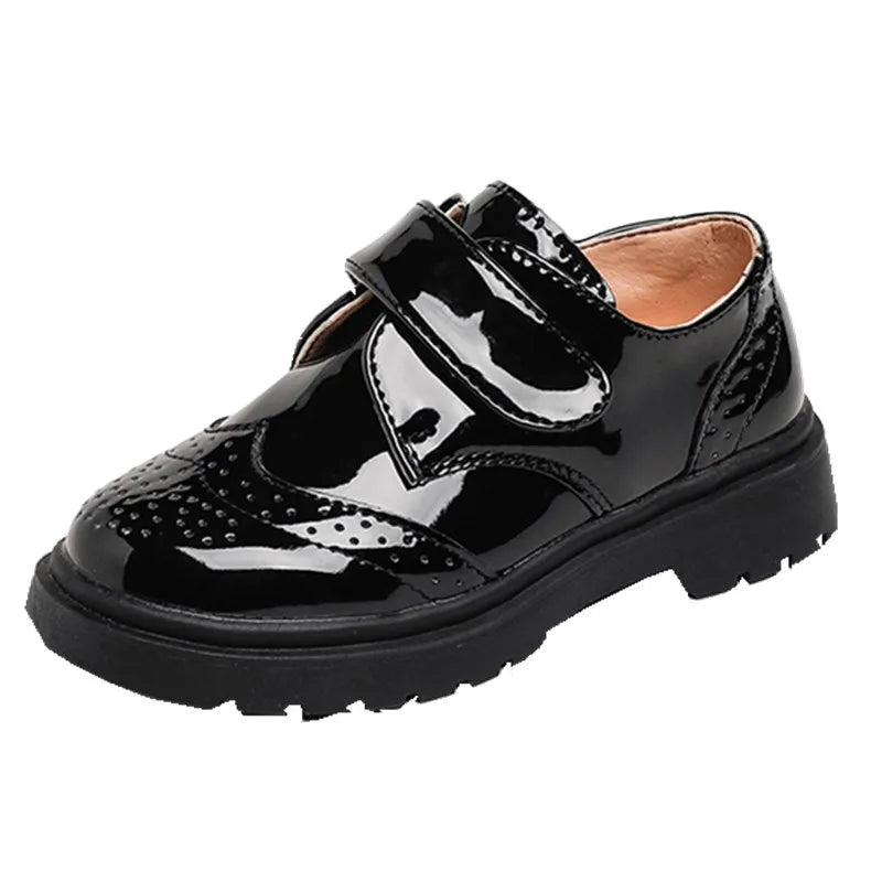 Boys Formal Shoes Girls Leather Shoes Black for School Party Wedding Lace-up Kids Oxfords Classic Fashion Soft 26-36 Breathable