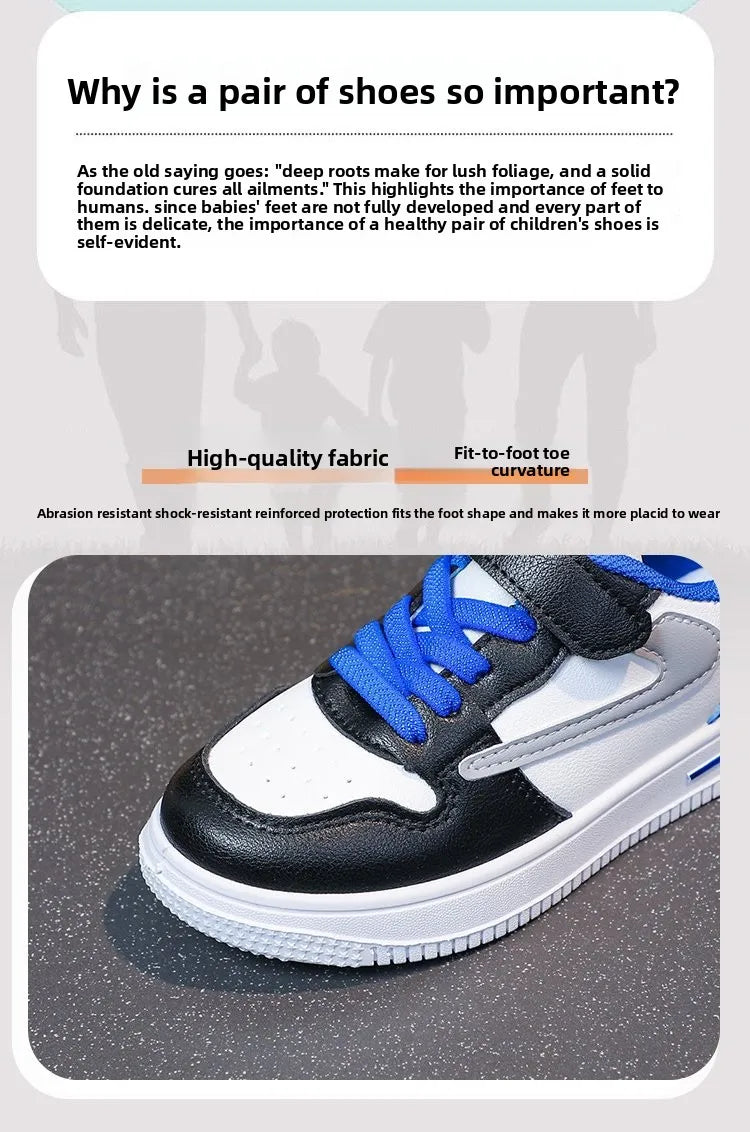 Boys' Single Shoes 2025 Spring Autumn New Breathable Color Block Board Shoes for Kids Sports Casual Sneakers