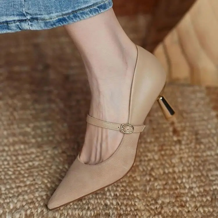 Shoes for Woman 2025 Pumps Evening Women's Summer Footwear Bride Pointed Toe on Heeled High Heels Red Casual Chic and Elegant A