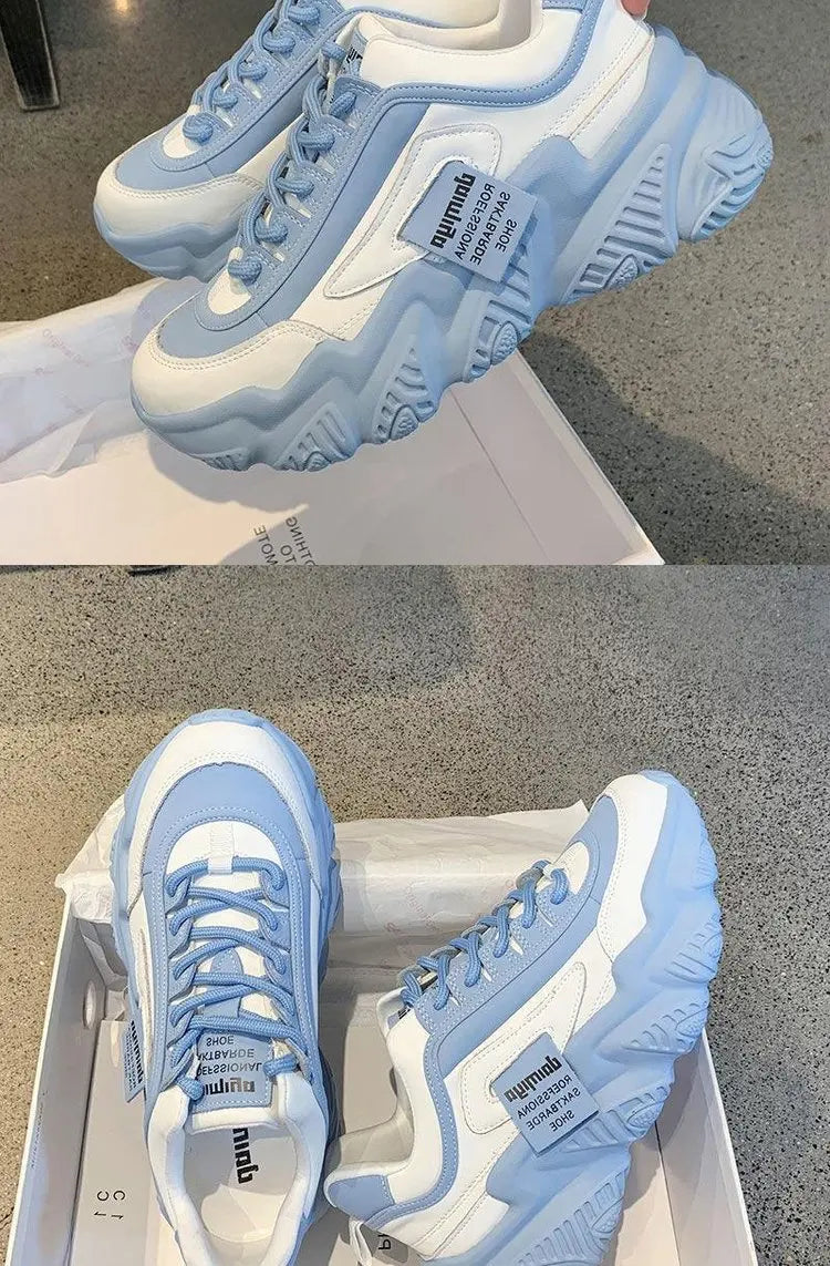 2023Women Shoes Fashion Trend Casual Sneakers Women Comfortable Soft Bottom Lace Up Female Platform Shoes Zapatos De Mujer