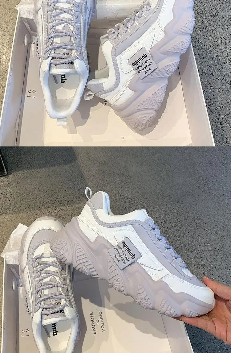 2023Women Shoes Fashion Trend Casual Sneakers Women Comfortable Soft Bottom Lace Up Female Platform Shoes Zapatos De Mujer