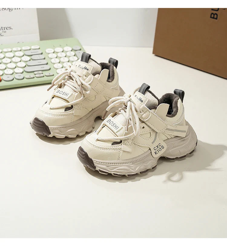 Boys Casual Shoes Non Slip Children Fashion School Walking Running Shoes Sport Kids Leather Sneakers Four Season Size 27-37