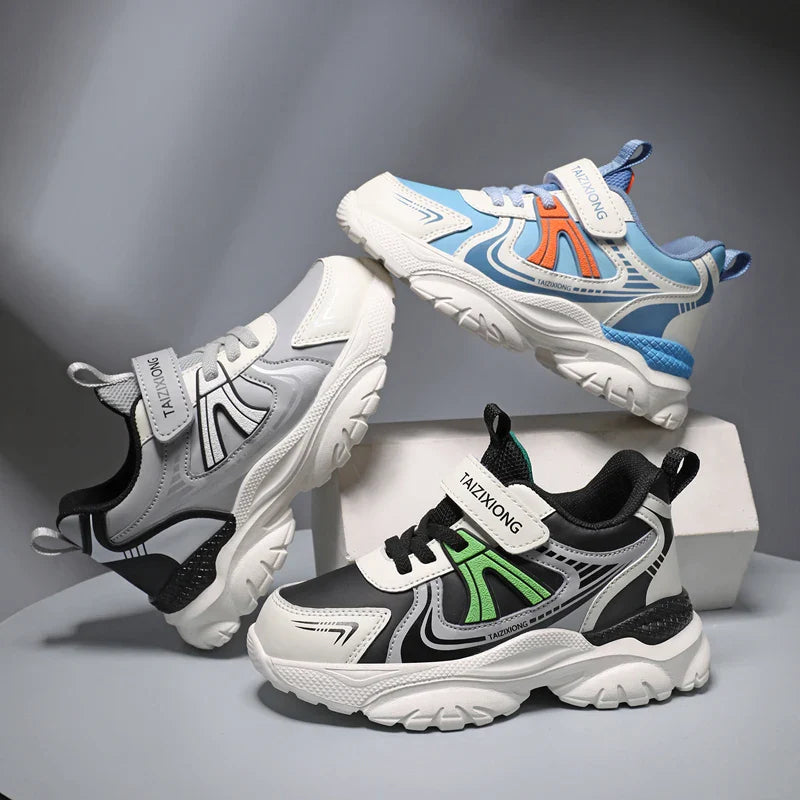 Kids Sneakers Casual Sports Shoes for Children 2025 New Design PU Leather Sneakers Boys Fashion Printed Running Shoes Trainers