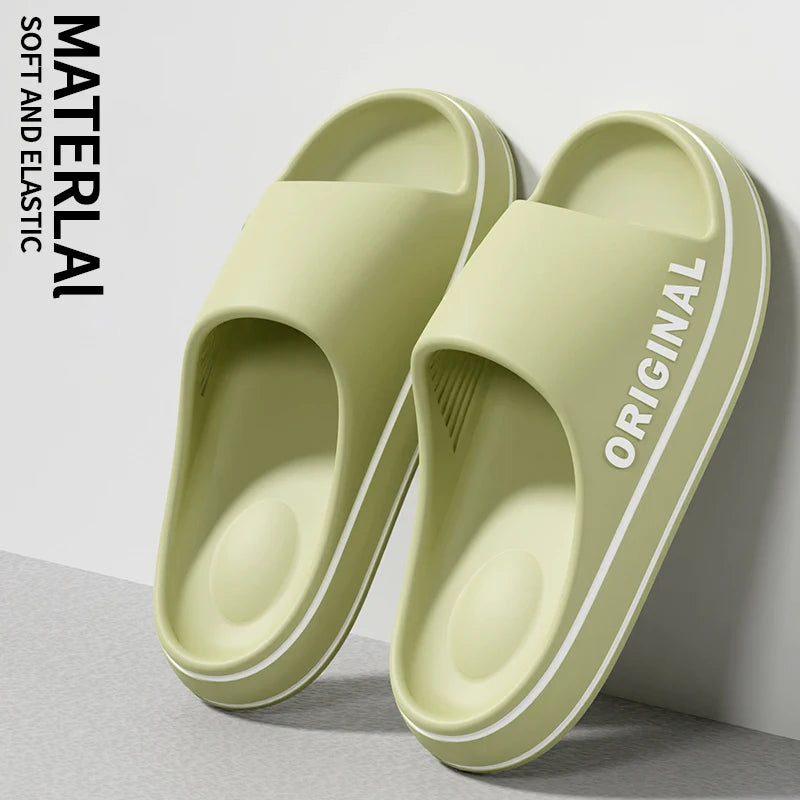 Mens Thick Sole Indoor Bathroom Anti Slip Shoes Summer Couple Sandals Feslishoet Women Letter Slippers Beach Slides Solid Color