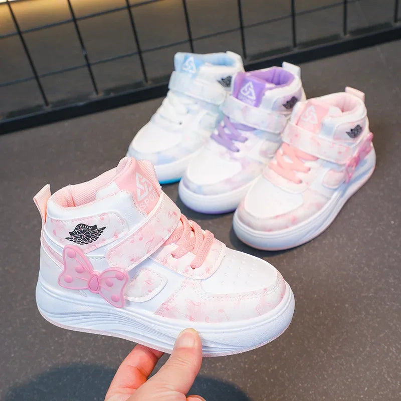 2025 Children's SneakersGirls Casual Shoes Student Shoes Anti-slip Teen Sport Pink Blue Shoes Size 26-37