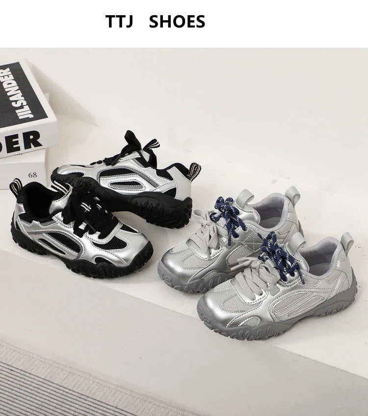 Boys Girls Skate Sneakers 2025 New Autumn Toddler Walking Shoes Soft Sole Non-slip Versatile School Outdoor Mountain Trainers