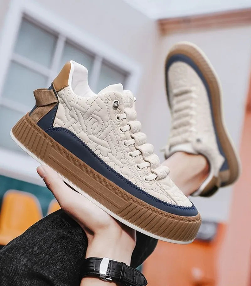 Men Sneakers Fashion Trend Luxury Brand Casual Flat Shoes Vulcanize Shoe Male Outdoors Non-slip wear-resistant Hiking Shoes 2023 (Available)