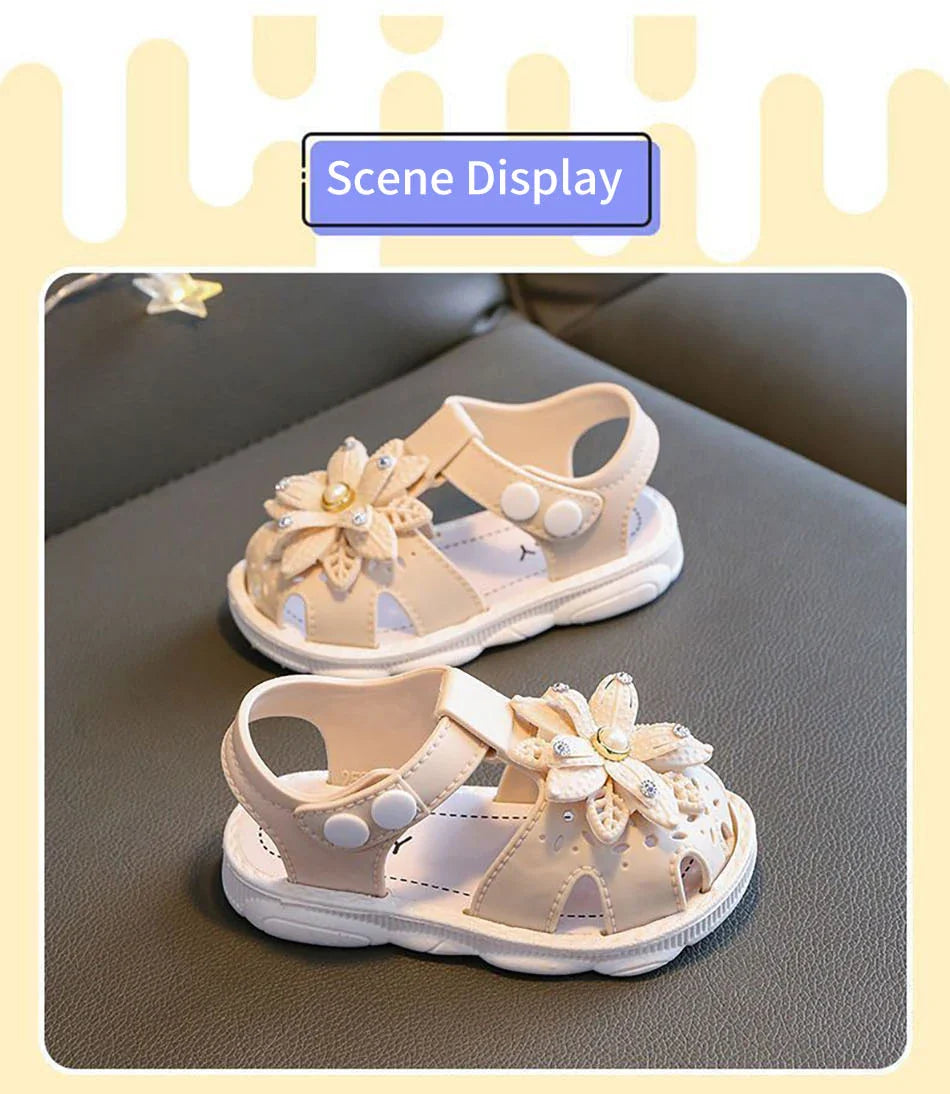 New Girls Summer Sandals Soft Sole Breathable Kids Beach Shoes Anti-slip Princess Sandals Children Casual Footwear