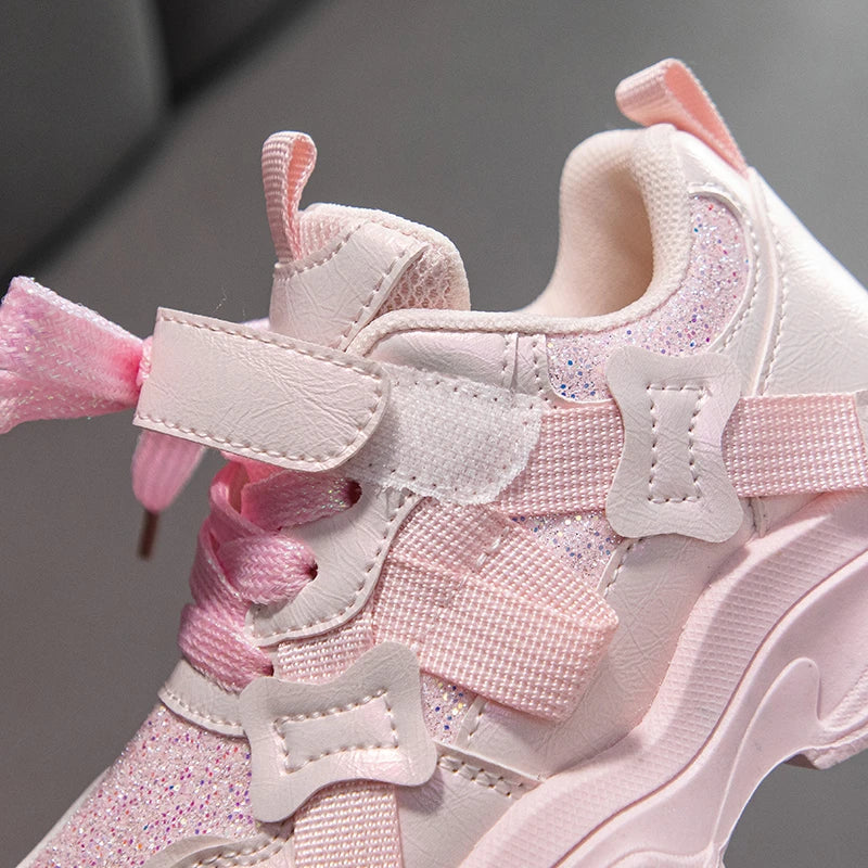 Fashion Versatile Sneakers for Girls 2026 New Autumn Toddler Running Shoes Soft Sole All-day Comfort Kids School Sports Sneakers