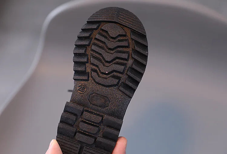 Boys Performance Leather Shoes Spring and Autumn New 2023 Britain Style All-match Black Children's Fashion Black Lace-up Simple