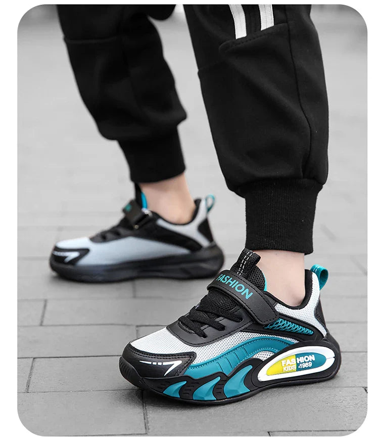 Children's Sneakers for Boys Breathable Mesh Running Sports Shoes Lightweight Students Kids Casual Walking Shoes Non-Slip