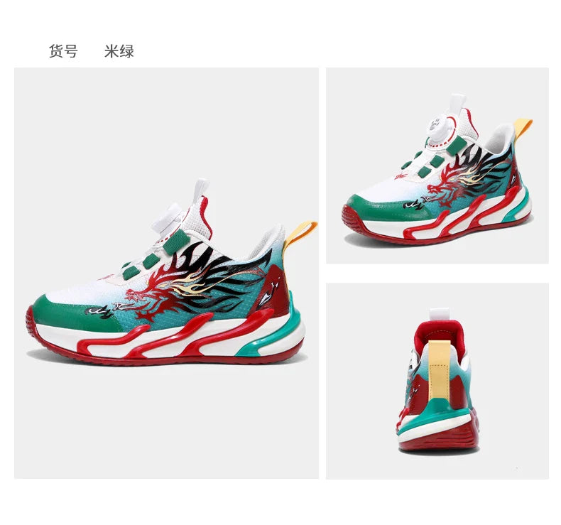 2025 New Children's Casual Sneakers Fashion Rotary Buckle Sports Shoes Kids Running Sneakers Spring Comfortable Boy Trainers