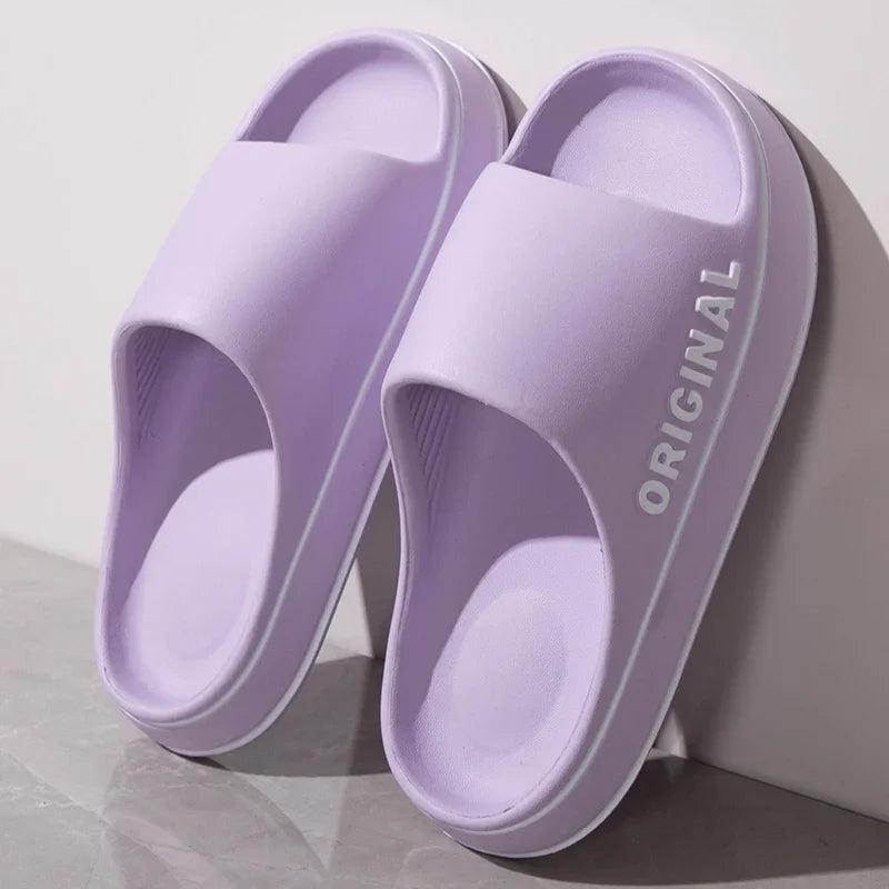 Mens Thick Sole Indoor Bathroom Anti Slip Shoes Summer Couple Sandals Feslishoet Women Letter Slippers Beach Slides Solid Color