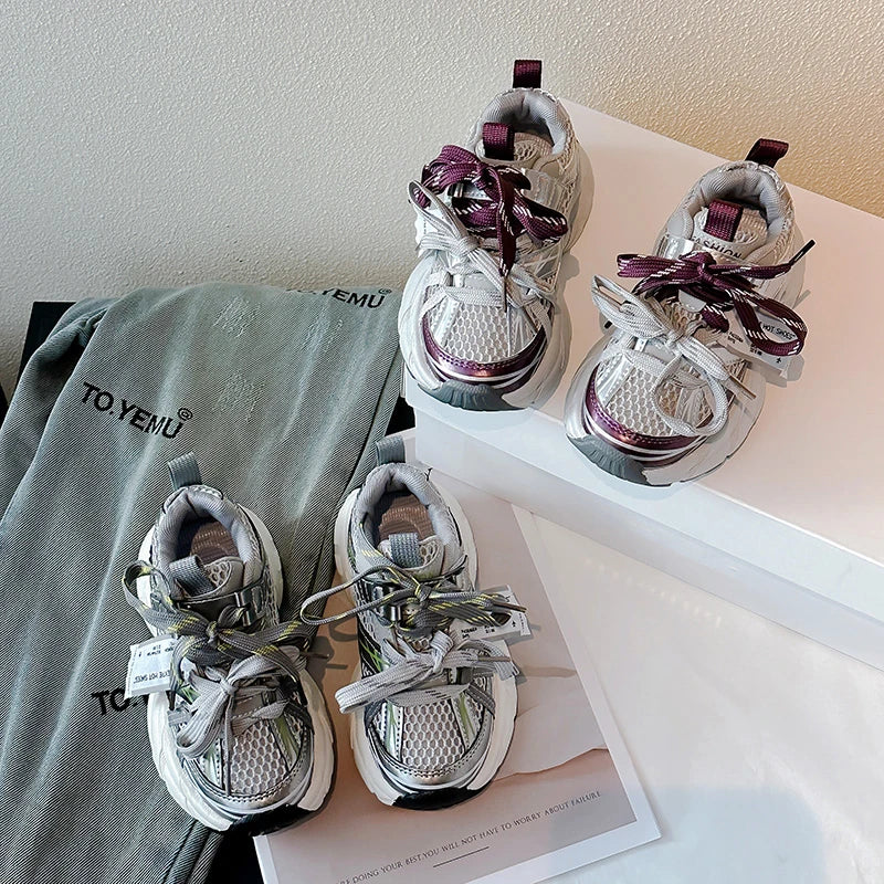 Kids Sneakers Mesh Breathable Children Sports Shoes Comfortable Lightweight 2025 Autumn New Girls Casual Footwear for Boys Girls