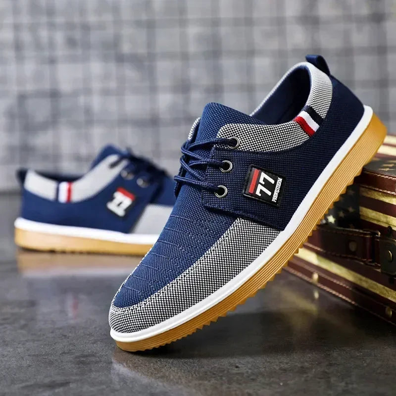Sneakers Shoes for Men Canvas Shoes Breathable Beef Tendon Bottom Casual Vulcanized Shoes Work Footwear Tenis Masculino2024 (Available)