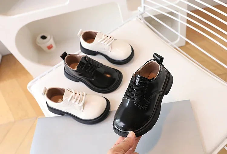 Children Shoes School Uniform Versatile Kids Leather Shoes Black Causal Boys Girls Fashion Performance Flat Shoes Simple Trend